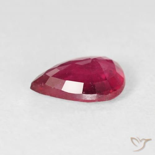 Rubino Rosso tendente al rosa naturale da 1.14 ct, Forma a pera, VS-SI