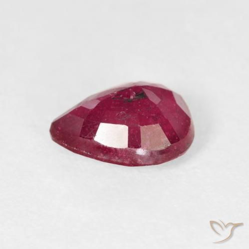Rubino Medium Dark-Red naturale da 1.58 ct, Forma a pera, VS-SI