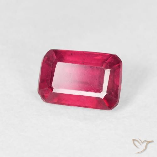 Rubino Rosso medio naturale da 0.98 ct, Ottagonale / Taglio smeraldo, VS