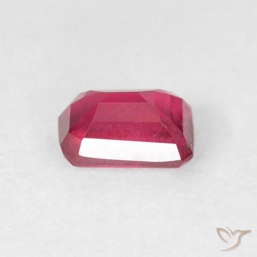 Rubino Rosso medio naturale da 0.98 ct, Ottagonale / Taglio smeraldo, VS
