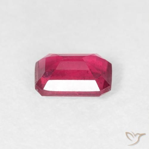 Rubino Rosso chiaro naturale da 0.70 ct, Ottagonale / Taglio smeraldo, VS