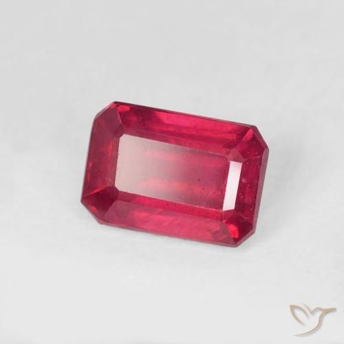Rubino marmellata rossa naturale da 1.08 ct, Ottagonale / Taglio smeraldo, VS