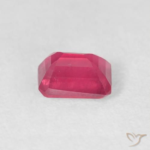 Rubino Rosso medio naturale da 0.82 ct, Ottagonale / Taglio smeraldo, VS
