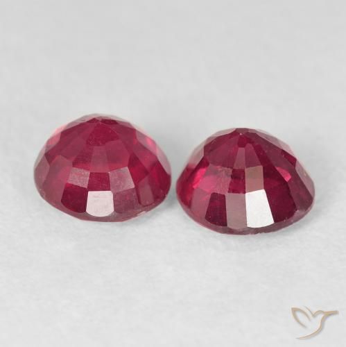 Gemme di Rubino Cremisi Profondo naturale da 2.33 ct, Rotondo, VS