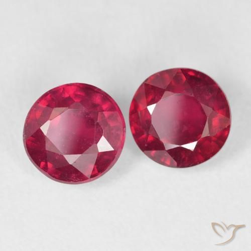 Gemme di Rubino Cremisi Profondo naturale da 2.38 ct, Rotondo, VS
