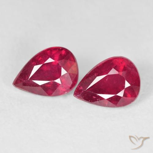 2.07ctw Naturale marmellata rossa Rubino, Forma a pera, VS