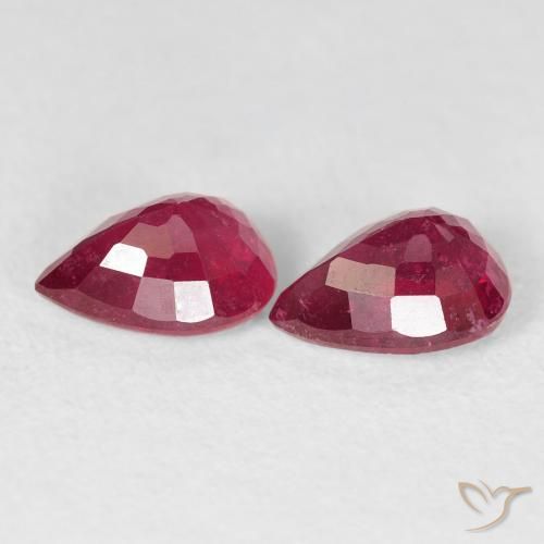 Gemme di Rubino marmellata rossa naturale da 2.07 ct, Forma a pera, VS