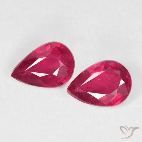 1.59ctw Naturale Rosso medio Rubino, Forma a pera, VS