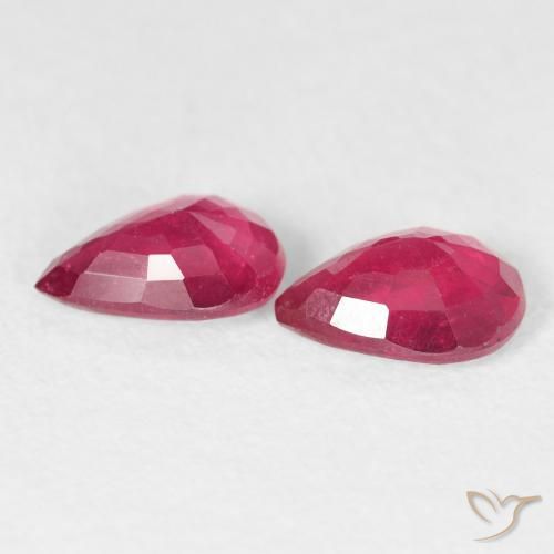 Gemme di Rubino Rosso medio naturale da 1.59 ct, Forma a pera, VS