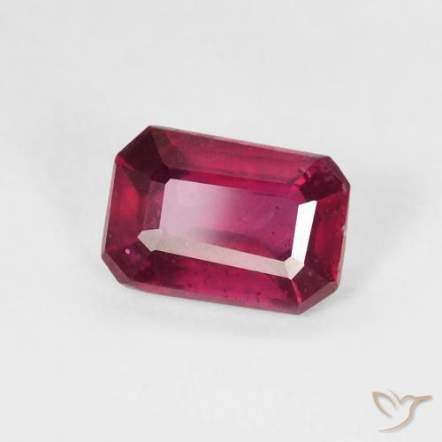 Rubino Rosa rossastro intenso naturale da 1.13 ct, Ottagonale / Taglio smeraldo, VS