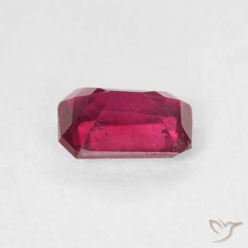 Rubino Rosa rossastro intenso naturale da 1.13 ct, Ottagonale / Taglio smeraldo, VS