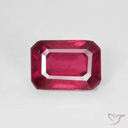 1.49ct Naturale Rosso scuro Rubino, Taglio smeraldo, VS
