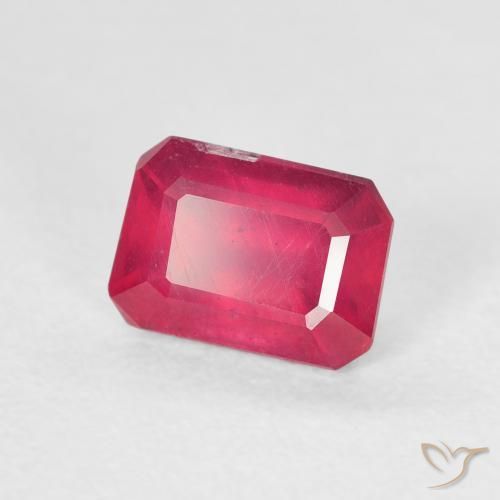 Rubino Rosso chiaro naturale da 1.50 ct, Ottagonale / Taglio smeraldo, SI