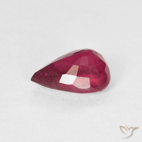 Rubino Medium Dark-Red naturale da 1.03 ct, Forma a pera, VS-SI