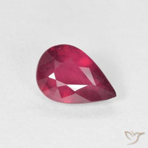 0.97ct Naturale Rosa rossastro intenso Rubino, Forma a pera, VS-SI