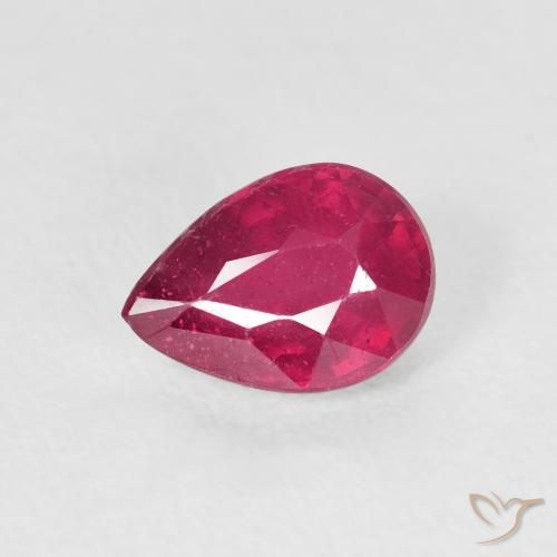 1.11ct Naturale Rosa rossastro intenso Rubino, Forma a pera, VS-SI