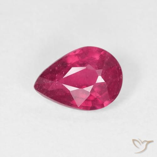 0.91ct Naturale Rosso chiaro Rubino, Forma a pera, VS-SI