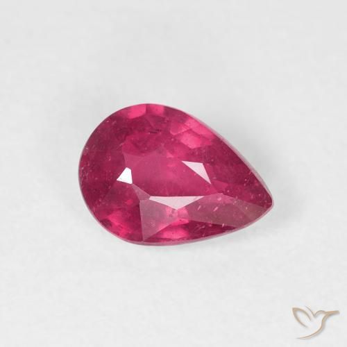 Rubino Rosso chiaro naturale da 0.91 ct, Forma a pera, VS-SI