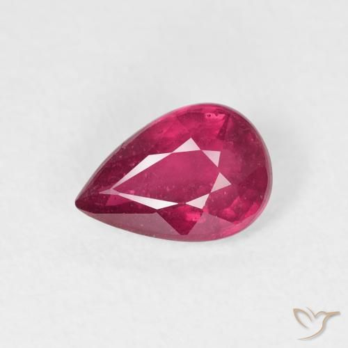 0.94ct Naturale Rosso tendente al rosa Rubino, Forma a pera, VS-SI