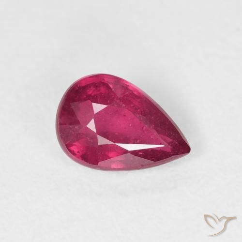 Rubino Rosso tendente al rosa naturale da 0.94 ct, Forma a pera, VS-SI