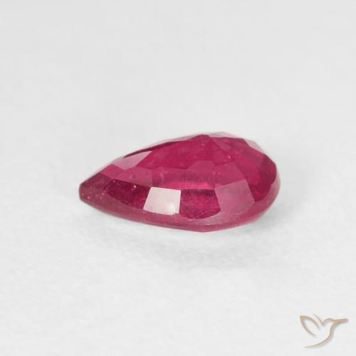 Rubino Rosso tendente al rosa naturale da 0.94 ct, Forma a pera, VS-SI