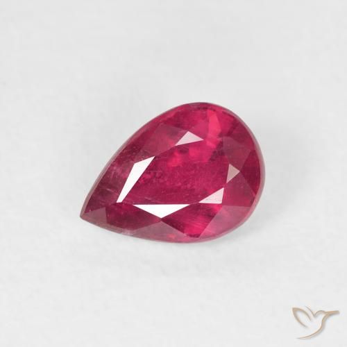 0.94ct Naturale Rosa rossastro intenso Rubino, Forma a pera, VS-SI