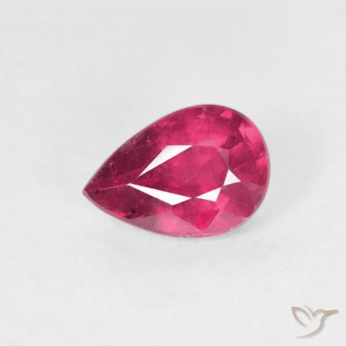 0.89ct Naturale Rosso chiaro Rubino, Forma a pera, VS-SI
