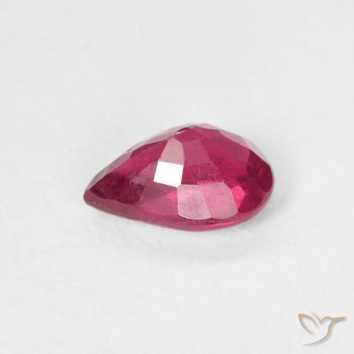 Rubino Rosso chiaro naturale da 0.89 ct, Forma a pera, VS-SI