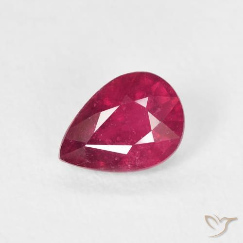 Rubino Medium Dark-Red naturale da 1.02 ct, Forma a pera, VS-SI