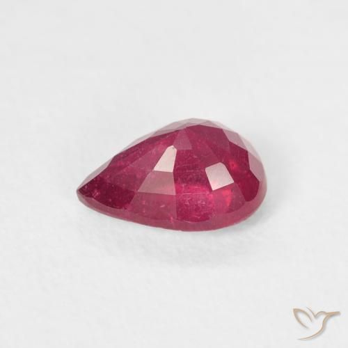 Rubino Medium Dark-Red naturale da 1.02 ct, Forma a pera, VS-SI