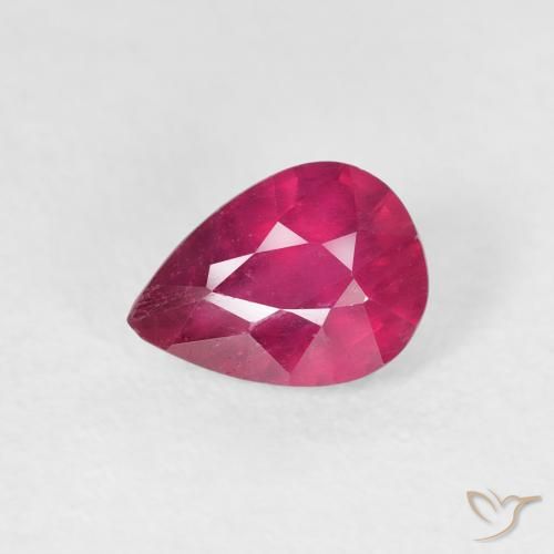 0.98ct Naturale marmellata rossa Rubino, Forma a pera, VS-SI