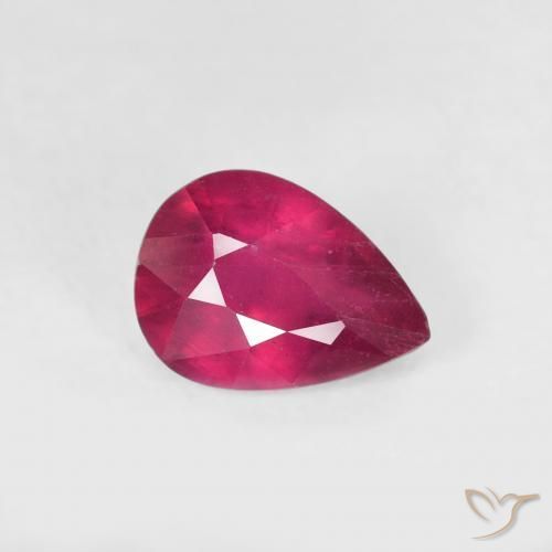 Rubino marmellata rossa naturale da 0.98 ct, Forma a pera, VS-SI