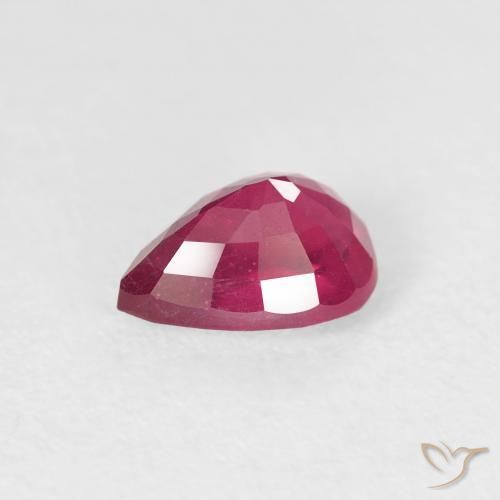 Rubino marmellata rossa naturale da 0.98 ct, Forma a pera, VS-SI