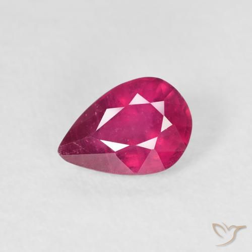 0.87ct Naturale Rosso chiaro Rubino, Forma a pera, VS-SI