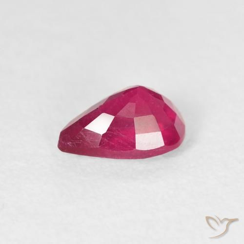 Rubino Rosso chiaro naturale da 0.87 ct, Forma a pera, VS-SI