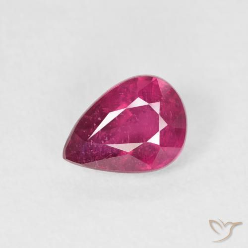 0.84ct Naturale Rosso chiaro Rubino, Forma a pera, VS-SI