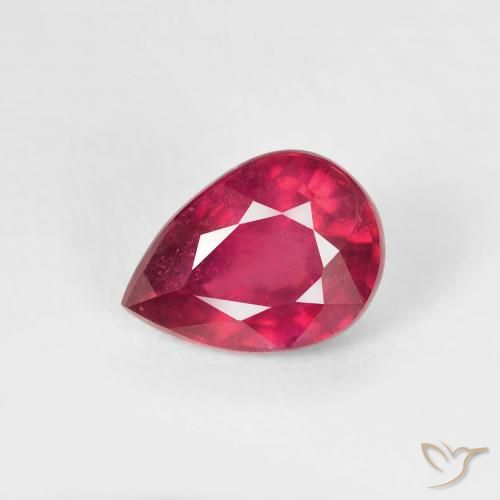 1.06ct Naturale Cremisi Profondo Rubino, Forma a pera, VS-SI
