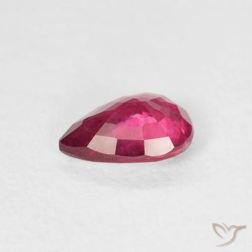 Rubino Rosso chiaro naturale da 0.86 ct, Forma a pera, VS-SI