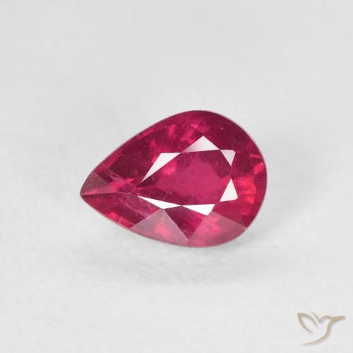 0.93ct Naturale Rosso tendente al rosa Rubino, Forma a pera, VS-SI