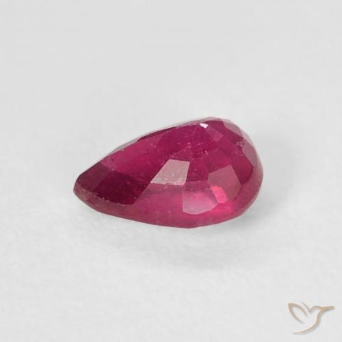 Rubino Rosso chiaro naturale da 1.08 ct, Forma a pera, VS-SI