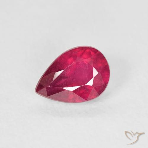 0.85ct Naturale Rosso tendente al rosa Rubino, Forma a pera, VS-SI