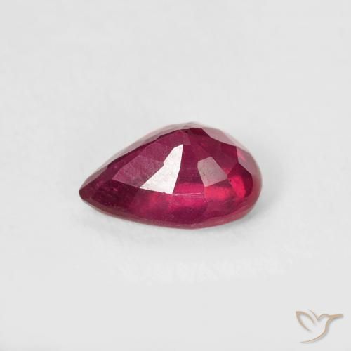 Rubino Rosso tendente al rosa naturale da 0.85 ct, Forma a pera, VS-SI