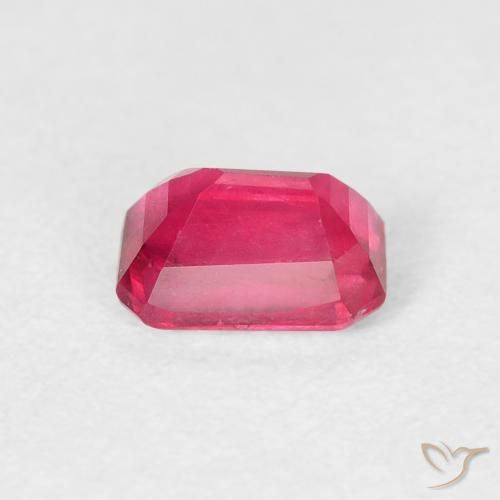 Rubino Rosso tendente al rosa naturale da 0.98 ct, Ottagonale / Taglio smeraldo, VS