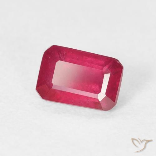 Rubino Rosso medio naturale da 0.99 ct, Ottagonale / Taglio smeraldo, VS