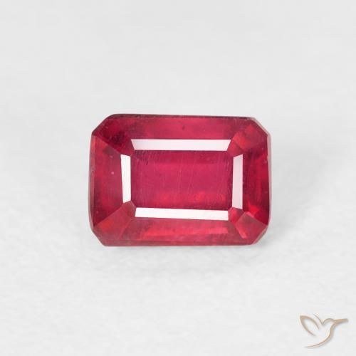 0.97ct Naturale Rosso medio Rubino, Ottagonale / Taglio smeraldo, VS, Photo A