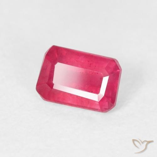 Rubino Rosso medio naturale da 0.87 ct, Ottagonale / Taglio smeraldo, VS