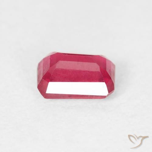 Rubino Rosso medio naturale da 0.87 ct, Ottagonale / Taglio smeraldo, VS
