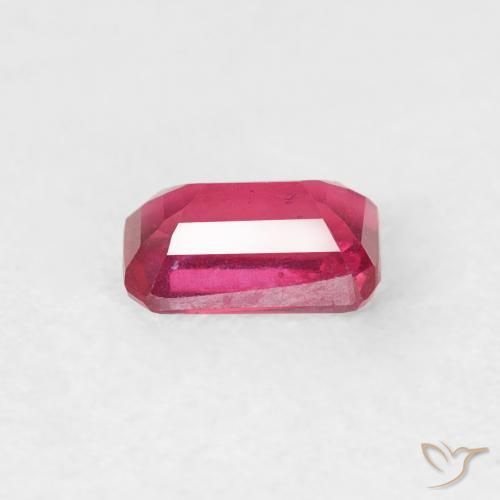 Rubino Rosso chiaro naturale da 0.74 ct, Ottagonale / Taglio smeraldo, VS