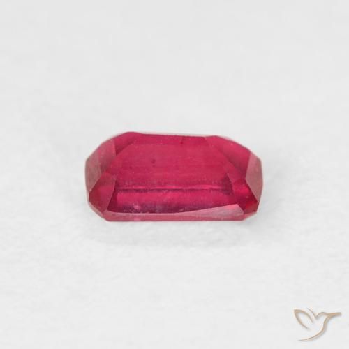 Rubino Rosso chiaro naturale da 0.67 ct, Ottagonale / Taglio smeraldo, VS
