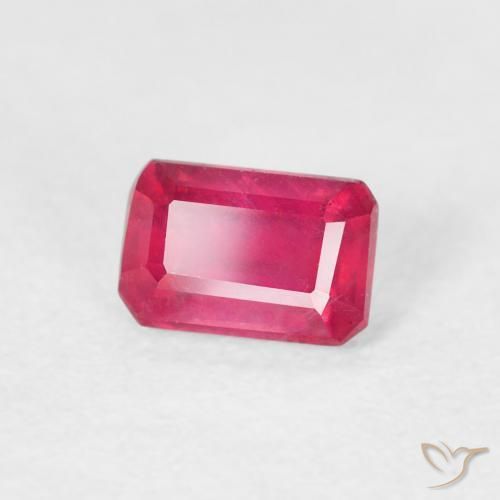 Rubino Rosso tendente al rosa naturale da 0.80 ct, Ottagonale / Taglio smeraldo, VS